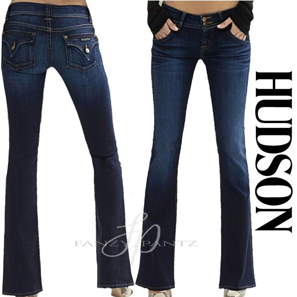 HUDSON Signature Bootcut Flap Pocket Jeans 27 B12